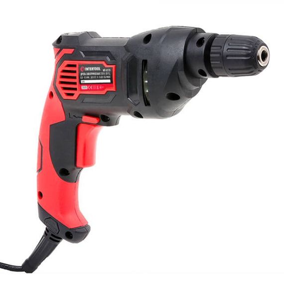 Дриль електричний 500 Вт, 0-2400 об./хв, 0.8-10 мм, швидкозатискний патрон, реверс INTERTOOL WT-01151 | Зображення 3