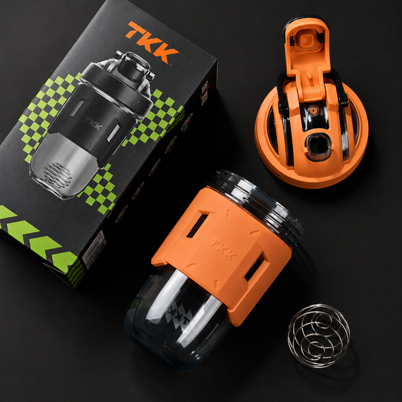 Спортивний шейкер TKK (700 мл) — Помаранчевий Tritan BPA-free, ударостійкий еко-шейкер із вінчиком | Зображення 9