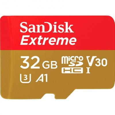 Карта памяти SanDisk 32GB microSDHC class 10 UHS-I A1 V30 Extreme (SDSQXAF-032G-GN6GN) (SDSQXAF-032G-GN6GN)