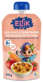 Пюре овощно-мясное Кус-кус с телятиной Elfik Magic 110 г