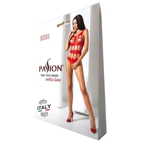 Сексуальний боді з вирізами Passion BS083 red, One size | Зображення 4