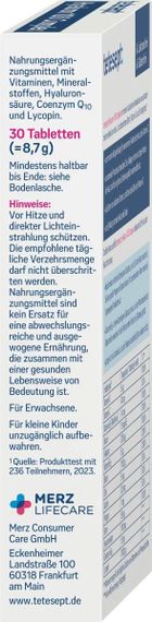 Комплекс Tetesept Гіалурон 100 мг. + Q10 + Біотин для зволоження, краси та здоров' я шкіри, Німеччина | Зображення 2