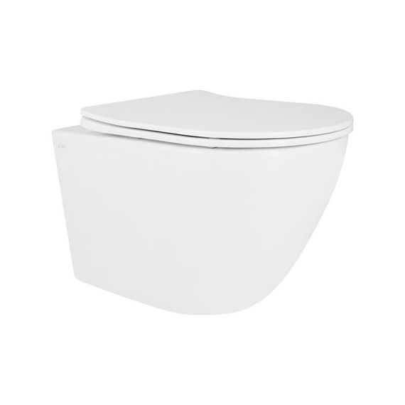 Унітаз підвісний Qtap Robin New безобідковий із сидінням Soft-close QT13332381ASW