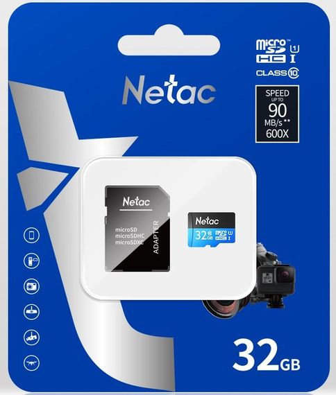 Карта пам'яті Netac microSD 32GB C10 UHS-I R80MB/s + SD (NT02P500STN-032G-R) | Зображення 2