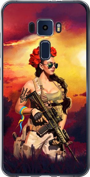 Чехол на Asus Zenfone 3 ZE552KL Украинка с оружием "5316u-448-17620"