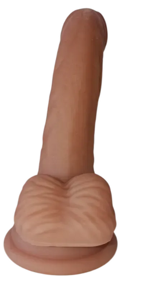 Фалоімітатор з мошонкою на присосці OYO - Dildo Double Layer Silicone YQW-040 (довжина 16 см, діаметр 3 см) Sex Aura | Зображення 1