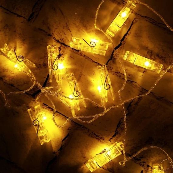 Гірлянда з прищіпками LU999 4,5 м 20 LED • Світлодіодна фотогірлянда LU999 USB з теплим білим світлом для фото та інтер'єру | Зображення 3
