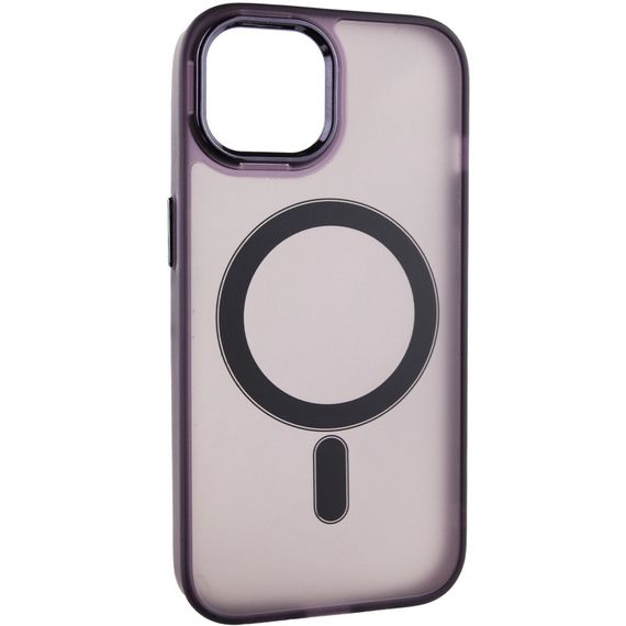 Чехол TPU+PC Lily with MagSafe для Apple iPhone 15 (6.1") Dark Purple | Зображення 1