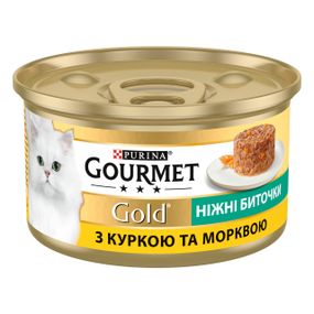 Влажный корм для котов с курицей и морковью Gourmet Gold, 85 гр
