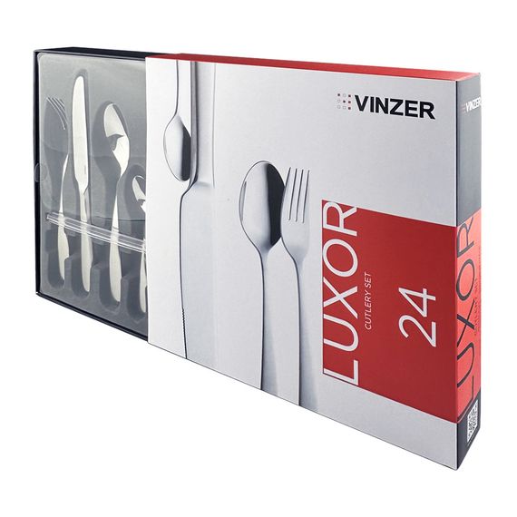 Набір столових приборів Vinzer Luxor 50099, 24 предмети, нержавіюча сталь, для 6 персон | Зображення 5