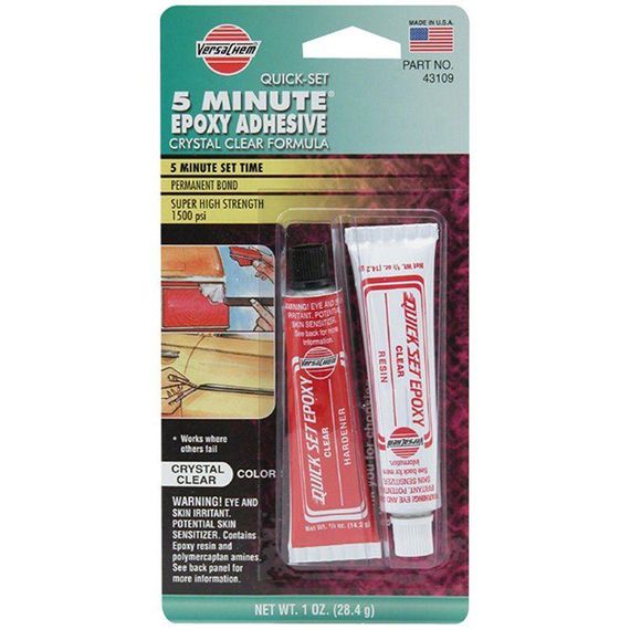 VERSACHEM 5 MINUTE® CLEAR EPOXY, 28.4g. Універсальний епоксидний двохкомпонентний 5-ти хвилинний клей. 43109