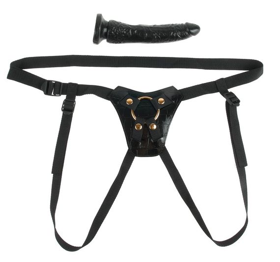 Страпон Pipedream Fetish Fantasy Gold на трусиках, черный sexstyle | Зображення 2