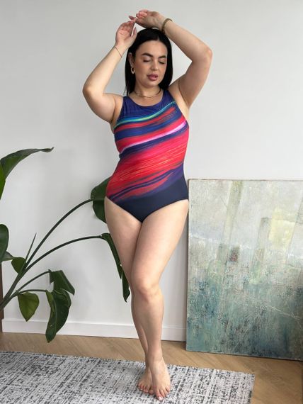 Жіночий суцільний яскравий купальник PLUS SIZE | Зображення 2