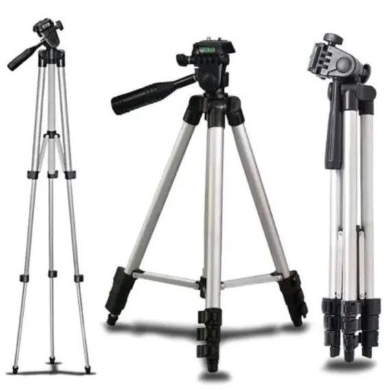 Штатив для телефону та фотоапарата Tripod 3110 PRO портативний трипод 0,35-1.02м висота. ND-469 Колір: срібний | Зображення 3