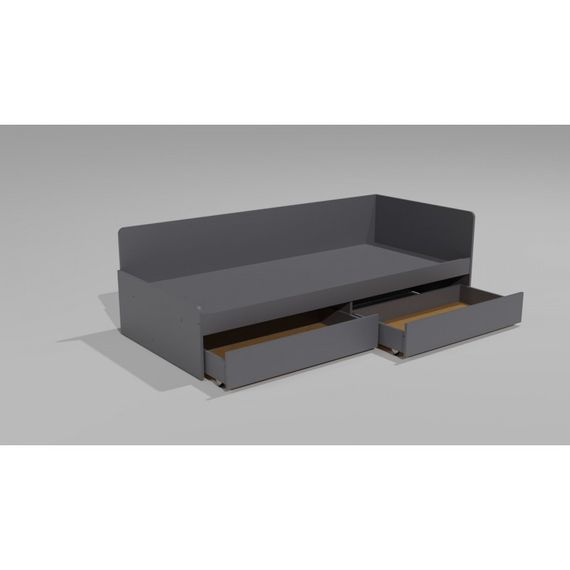 Односпальне ліжко з ящиками Еверест Соната-800 80х190 см Графіт (EVR-5578) | Зображення 2