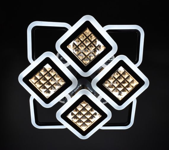 Люстра світлодіодна стельова LED світильник для квартири на стелю лед з пультом 26122 Чорний 11х54х62 см. | Зображення 1