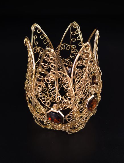 Плафон патрон E27 222-gd 8х11х14 см золотистий | Зображення 1