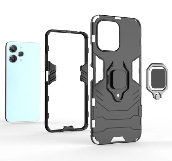 Чохол бампер Primolux Ring Armor для Xiaomi Redmi 12 / Redmi Note 12R / Poco M6 Pro 5G - Black | Зображення 2