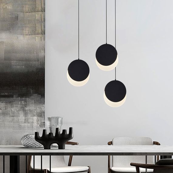 Люстра світлодіодна підвісна LED світильник для квартири на стелю лед 26711 Чорний 40-200х28х10 см. | Зображення 8