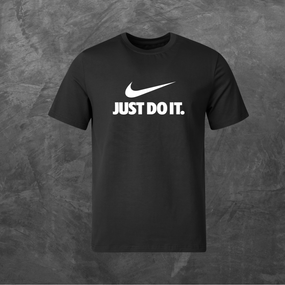 Футболка унисекс с принтом Nike Just do it базовая черная XS