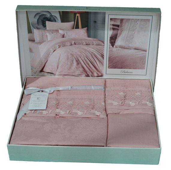 Комплект постільної білизни First Choice Vip Satin Moonlight 200x220 Buhara Powder | Зображення 1