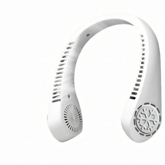 Портативний безлопатевий мінівентилятор на шию MM04 Акумуляторний вентилятор 3 режимів охолодження Білий   знижка | Зображення 1