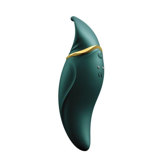 Вібратор 2в1 з язичком Zalo — Hero Jewel Green, кристал Swarovski Sex Aura | Зображення 2