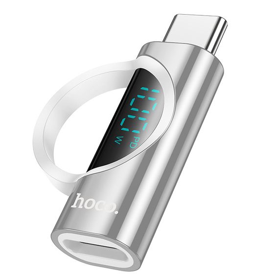 Переходник Hoco UA32 Type-C male to Type-C female display adapter Silver | Зображення 1