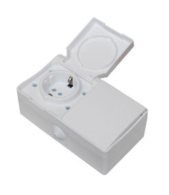 Розетка зовнішня установка 1-а з/к + вимикач зовнішня установка 1-кл. біла IP54 SURFACE Ny95001225