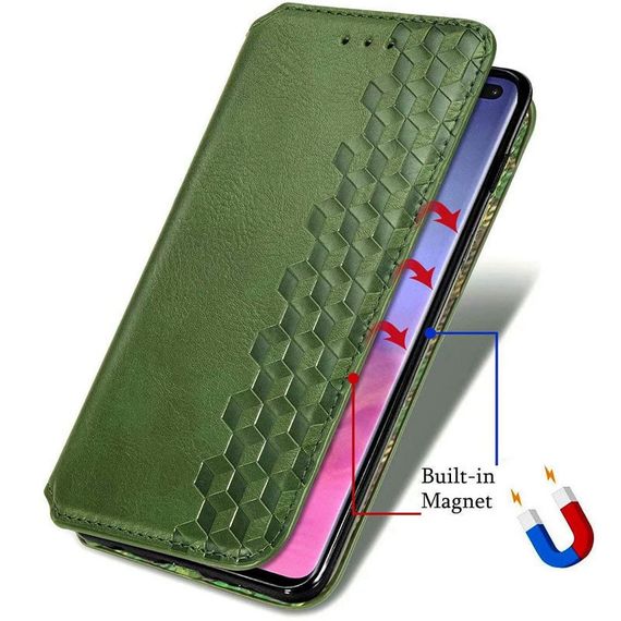 Кожаный чехол книжка GETMAN Cubic (PU) для Samsung Galaxy A13 4G Штучна шкіра, Слот для візитки, Зелений | Зображення 5
