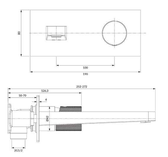 Змішувач для раковини Omnires Contour прихованого монтажу (CT8015AT) | Зображення 1