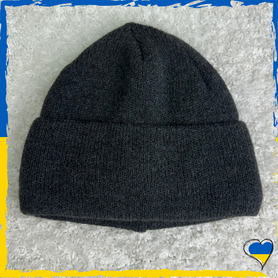 Теплая шапка на флисе. Серая. Универсальная мужская, подростковая