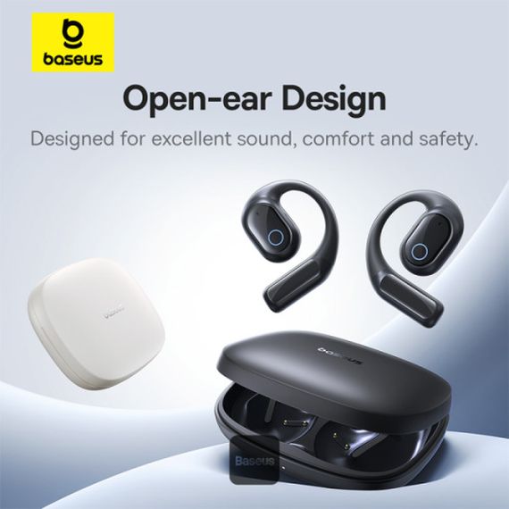 Навушники Baseus Eli 10i Fit Open-Ear TWS спортивні амбушюри для бігу, тренажерного залу та їзди на велосипеді – білі | Зображення 5