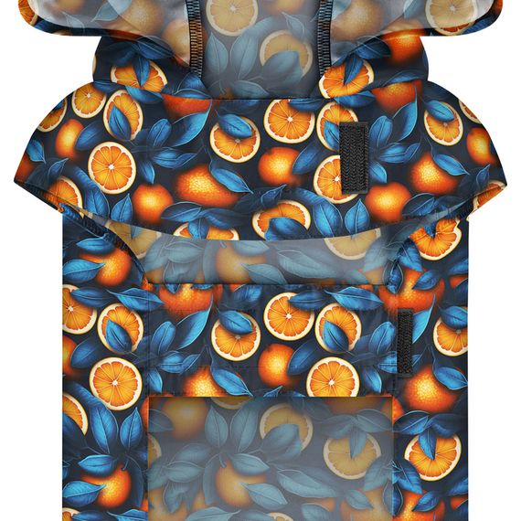 Дощовик-накидка з капюшоном для собак WAUDOG Clothes, малюнок "Апельсини",L, А 48-52 см, B 60-70 см, С 42-52 | Зображення 3