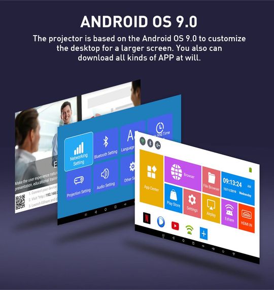 Проектор 4K P09 Android 9 белая коробка 20 (XPRO) (MER-14174_8610) | Зображення 4
