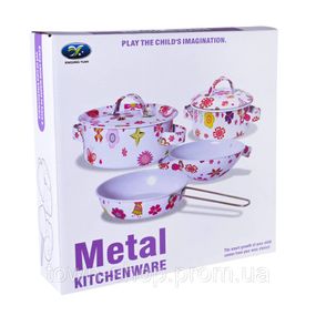 Детский набор посуды «Kitchenware» 620-B5(White) кастрюля, сковородка