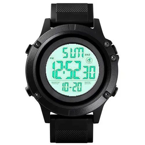 Годинник наручний чоловічий SKMEI 1508BKWT BLACK, годинник наручний електронний тактичний. Колір: чорний | Зображення 3