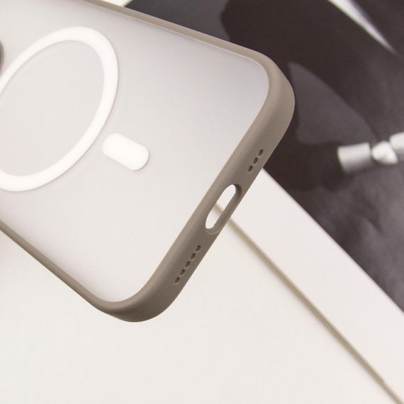 TPU+PC чохол Blueo Skin Friendly Frosted with MagSafe для Apple iPhone 15 Pro Max (6.7") Сірий | Зображення 6