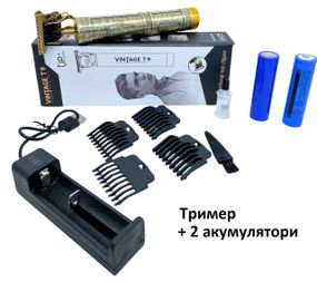 Машинка + 2 акумулятори для стрижки волосся бороди вусів професійна акумуляторна бритва триммер VI-T9