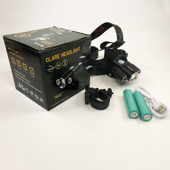 Налобний ліхтар для сто, Ліхтарик налобний потужний, Ліхтар акумуляторний для риболовлі FM-38 | Зображення 1