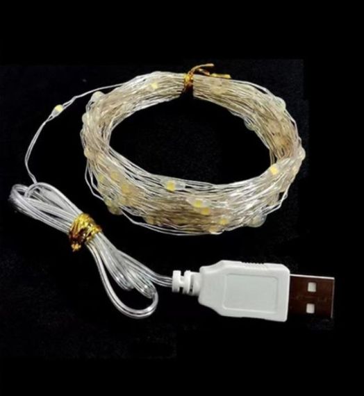 Гирлянда светодиодная Нить USB 20 метров 200LED цвет белый (может работать от повербанка) | Зображення 5