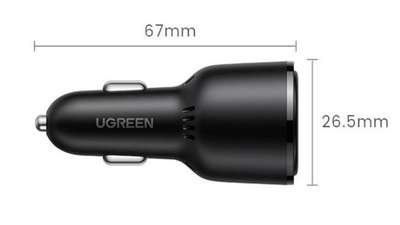 Автомобільний зарядний пристрій Ugreen CD239 2xUSB Type-C PD + USB-A Car Charger 69W Max Чорний | Зображення 6