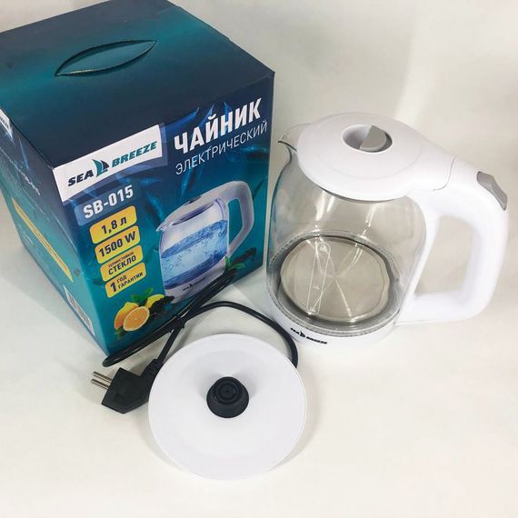 Електрочайник SeaBreeze SB-015 1.8 л, чайники з підсвічуванням, електронний чайник, тихий електричний чайник | Зображення 9