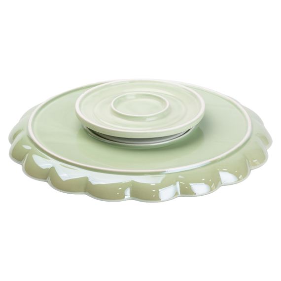 Чайний набір на 6 персон із заварювальним чайником та порцелянаовою підставкою Зелений HP-15-8 | Зображення 4