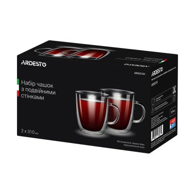 Набор чашек Ardesto 310 мл H 10,2 см 2 шт (AR2631GH) | Зображення 1