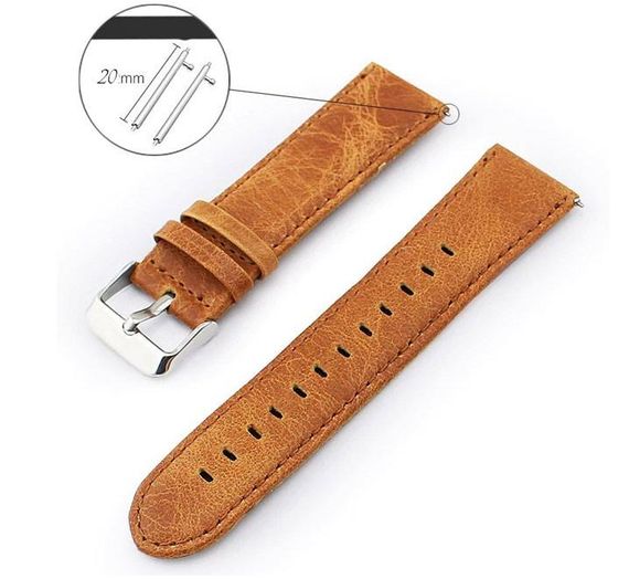 Шкіряний ремінець для годинника Samsung Galaxy Watch 42 mm (SM-R810) - Light Brown | Зображення 1