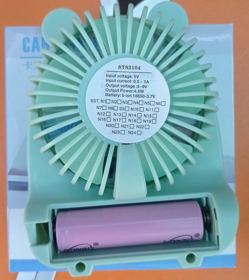 Вентилятор портативный аккумуляторный 18650 USB | Зображення 2