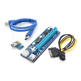 Riser PCI-EX, x1=>x16.6-pin, SATA=>6Pin, USB 3.0 AM-AM 0.6м, конденсаторы 270, Пакет