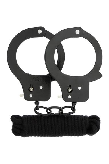 Набір BONDX METAL CUFFS & LOVE ROPE SET, BLACK