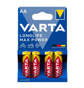 Батарейка лужна AA/LR6 (бл-4шт) VARTA Longlife Max Power